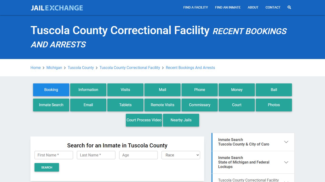 Tuscola County Correctional Facility Recent Bookings And Arrests